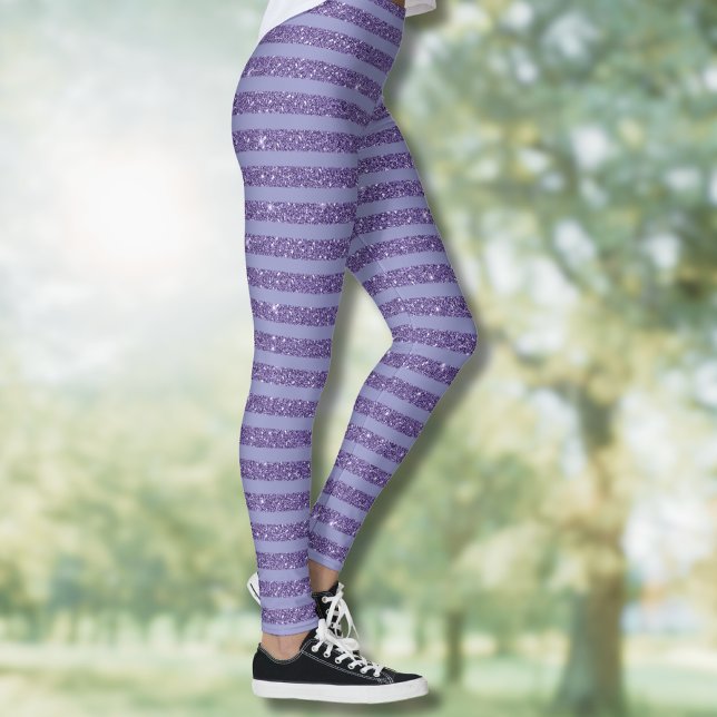 Legging Deep Amethyst Glitter Style Horizontal Stripes  (Criador carregado)