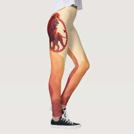 Legging Deep Crimson Glow – The Lion of Burning Destiny.