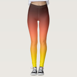 Legging Degradê de Pôr do Sol Amarelo Laranja Ombre Ativo