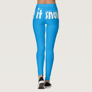 Legging Deixe-o nevar leggaminhos azuis leves