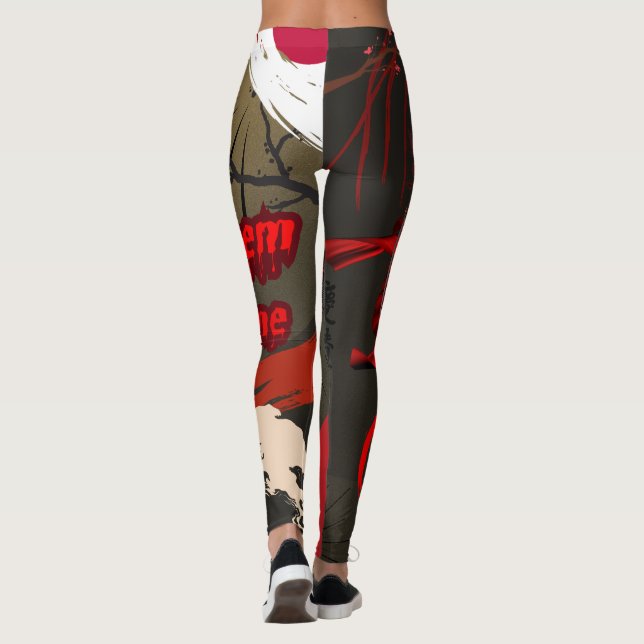 Legging Deixe-os vir, guerreiro japonês Samurai (Verso)
