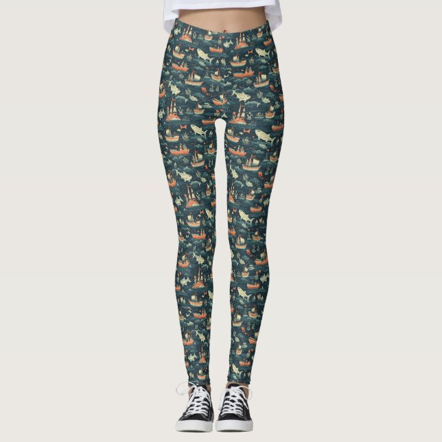 Legging Deixe Suas Preocupações Dissolverem Como Pegadas (Frente)