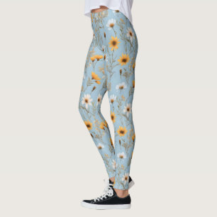 Legging Delicar Flores Selvagens Australianas A Azul,