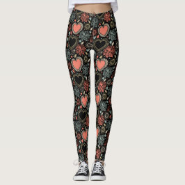 Legging Delícia com Blooms Escuros: Padrão Invisível Flora
