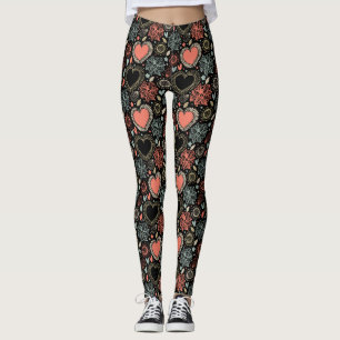 Legging Delícia de Flores Escuras: Padrão Floral Sem Costu