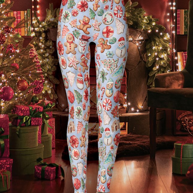 Legging Delícia Festiva: Maravilha de Biscoito de Natal (Criador carregado)