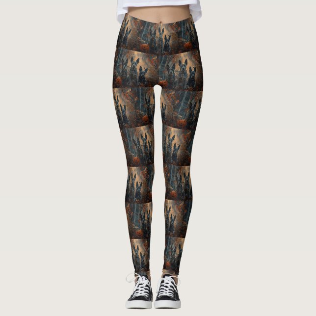Legging Delícia Noturna de Halloween para Cães Blue Heeler (Frente)