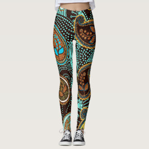 Legging Denim Paisley: Padrão de Textura de Jeans Invisíve