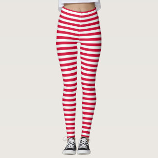 Legging Denmark flag stripes country color pattern red whi