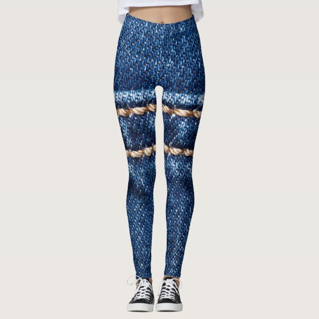 Legging Densidade com títulos: a textura do jeans fechado. (Frente)
