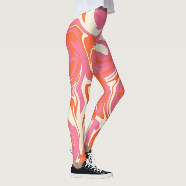 Legging Derramar - Rosa, Laranja e Creme (Direita)