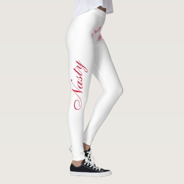 Legging desagradável em vermelho em branco (Direita)