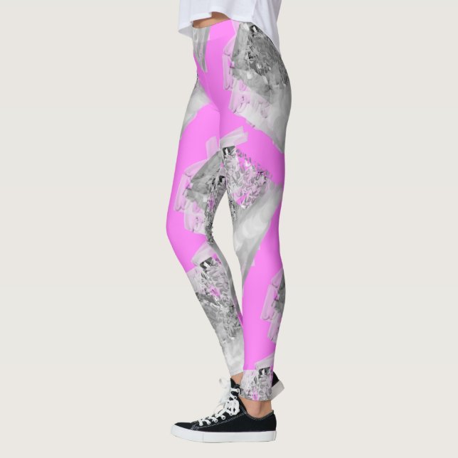 Legging DESENHAR MODERN abstrato com cinza rosa-claro (Esquerda)
