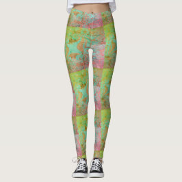 Legging DESENHAR MODERN-abstrato cor-de-rosa-verde-claro