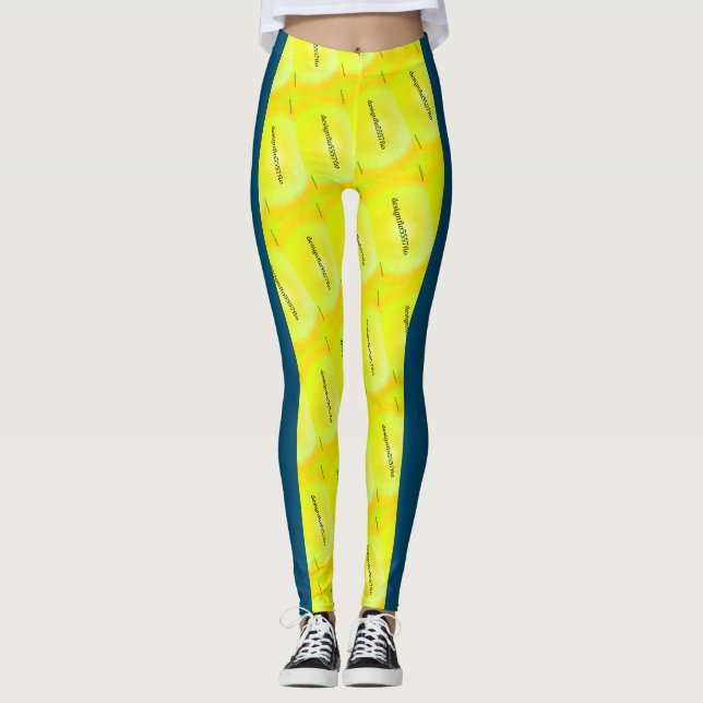 Legging DESENHAR MODERN abstrato em amarelo azul (Frente)