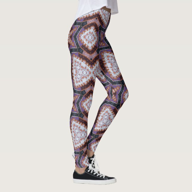 Legging DESENHAR MODERN-abstrato em azul-escuro (Direita)