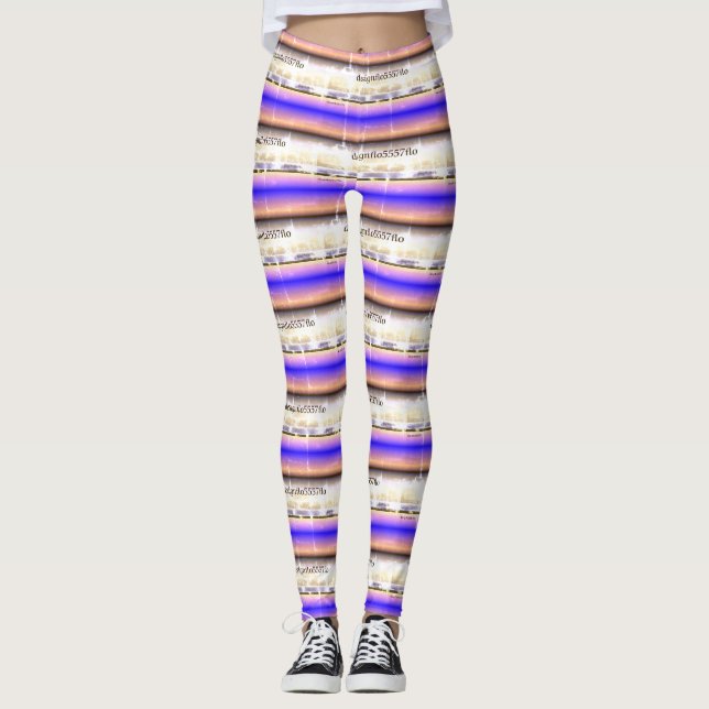 Legging DESENHAR MODERN abstrato em castanho-claro-azul (Frente)
