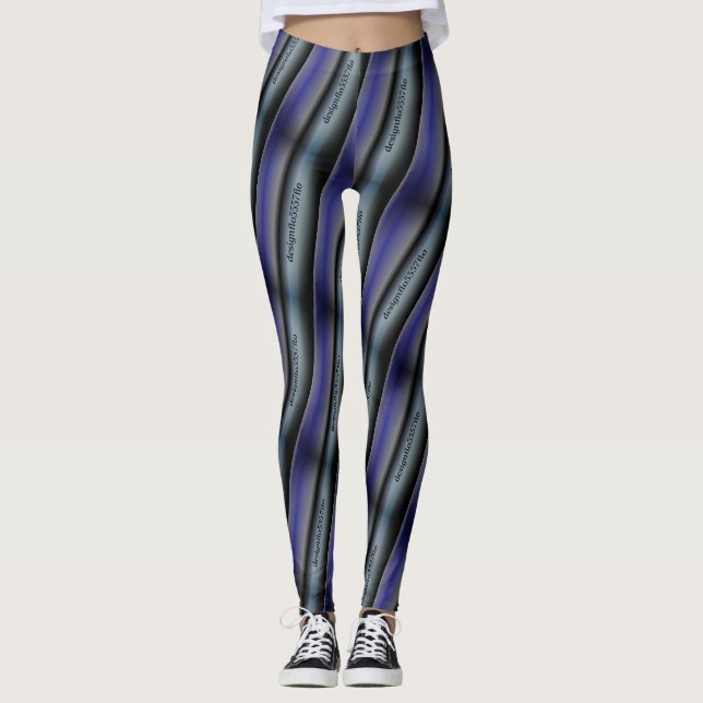 Legging DESENHAR MODERN abstrato em cinza azul-preto (Frente)