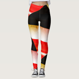 Legging DESENHAR MODERN abstrato em preto-branco-vermelho-