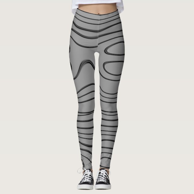 Legging DESENHAR MODERN-abstrato-preto-cinza--profundo (Frente)