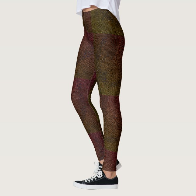 Legging DESENHAR MODERN de coágulos de mosaico em vermelho (Esquerda)