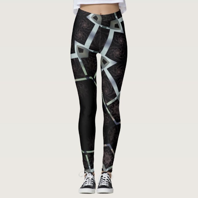 Legging DESENHAR MODERN em cinza preto (Frente)