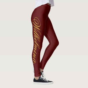 Legging Desenhe Seu Próprio Nome em Marrom Elegante