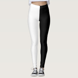 Legging Desenhista branco parcialmente preto