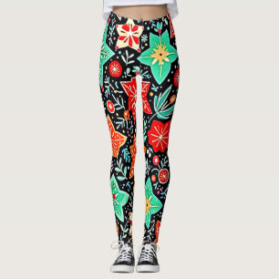 Legging Desenho Colorido de Férias Abstratas