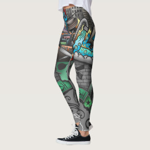 Legging Desenho da máquina de lavar louça Bustin Suds