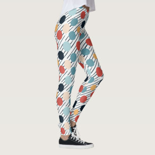 Legging Desenho de Bolinhas de Stripes Diagonais
