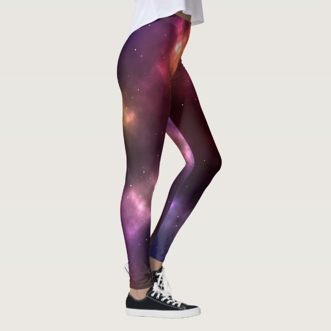 Legging Desenho de Constelações do Espaço Cósmico Abstrato (Direita)