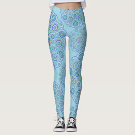 Legging Desenho de Mandala Azul