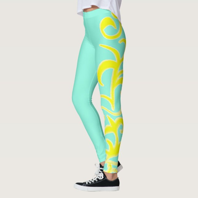 Legging Desenho de Mão Amarela abstrato (Esquerda)