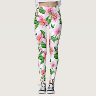 Legging Desenho de Orquídeas em Aquarela 12