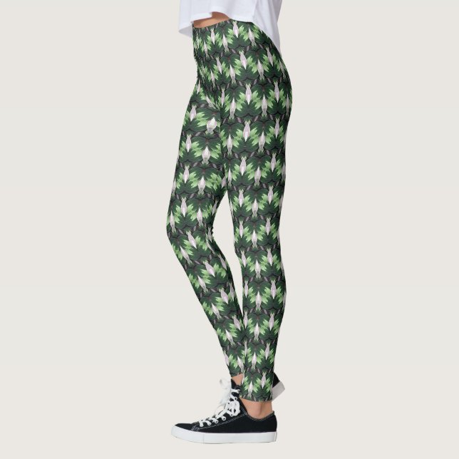 Legging Desenho de Padrão Abstrato Botânico 1317 (Esquerda)