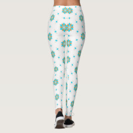 Legging desenho de padrão floral geométrico repetido