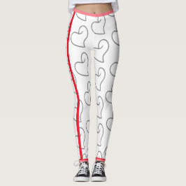 Legging Desenho Elegante em Forma de Coração
