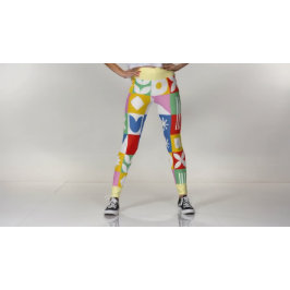 Legging Desenho Geométrico Multicor Vibrante