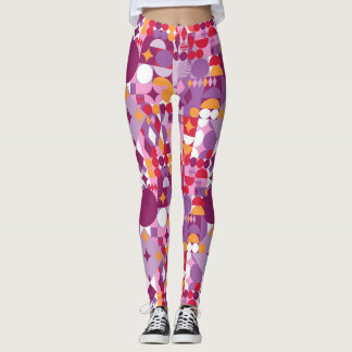 Legging Desenho geométrico roxo avantgarde