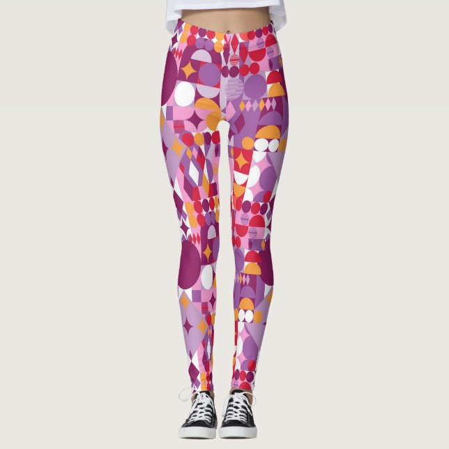 Legging Desenho geométrico roxo avantgarde (Frente)