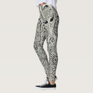 Legging Desenho Intrincado da Árvore da Vida em Entrelaçam