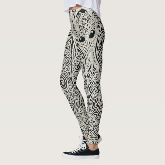 Legging Desenho Intrincado da Árvore da Vida em Entrelaçam