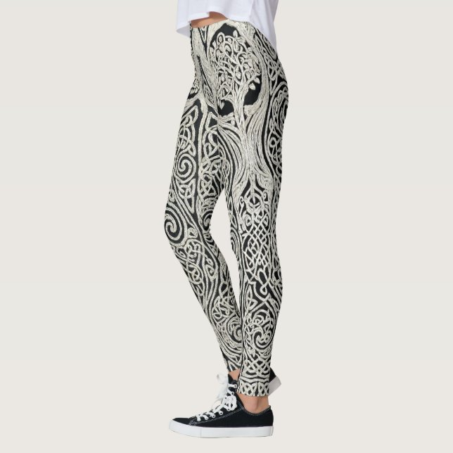 Legging Desenho Intrincado da Árvore da Vida em Entrelaçam (Esquerda)