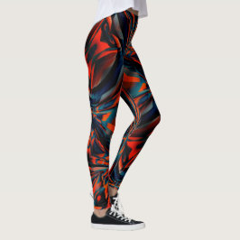 Legging Desenho laranja dos quadrados alinhados na base to