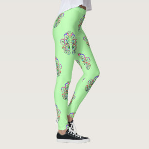 Legging Desenho Pintado à Mão Coração Espiral 4