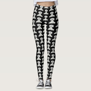 Legging Desenho simples de um cão dalmata de pelúcia em pr