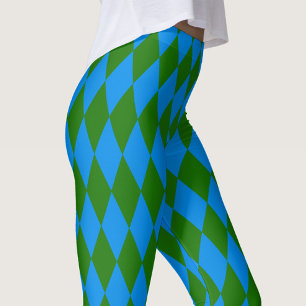 Legging Desenho Xadrez Arlequim Verde Azul