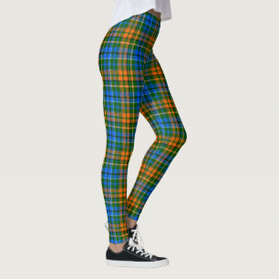 Legging Desenho Xadrez Escocês Verde Laranja Azul