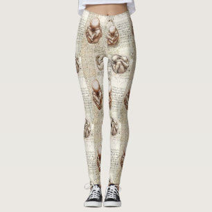 Legging Desenhos Fetal de Leonardo da Vinci